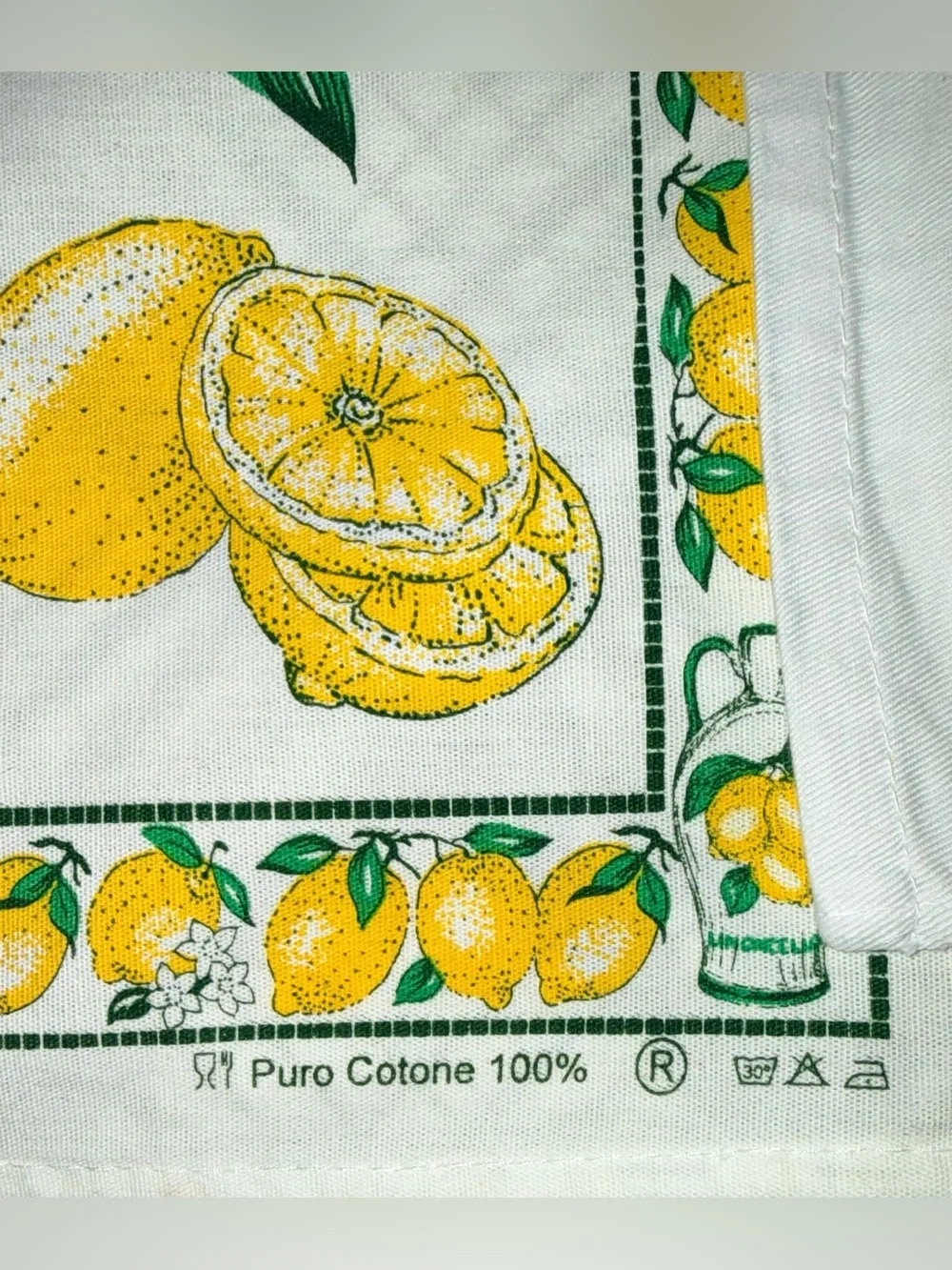 Italian Limoncello Lemon Kitchen Towels Set of 3 100% Cotton Amalfi Capri Italy